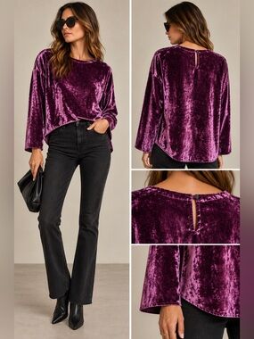 💜 On-Trend FW2026💜
Apny- Crushed Velvet- Long Sleeve Top